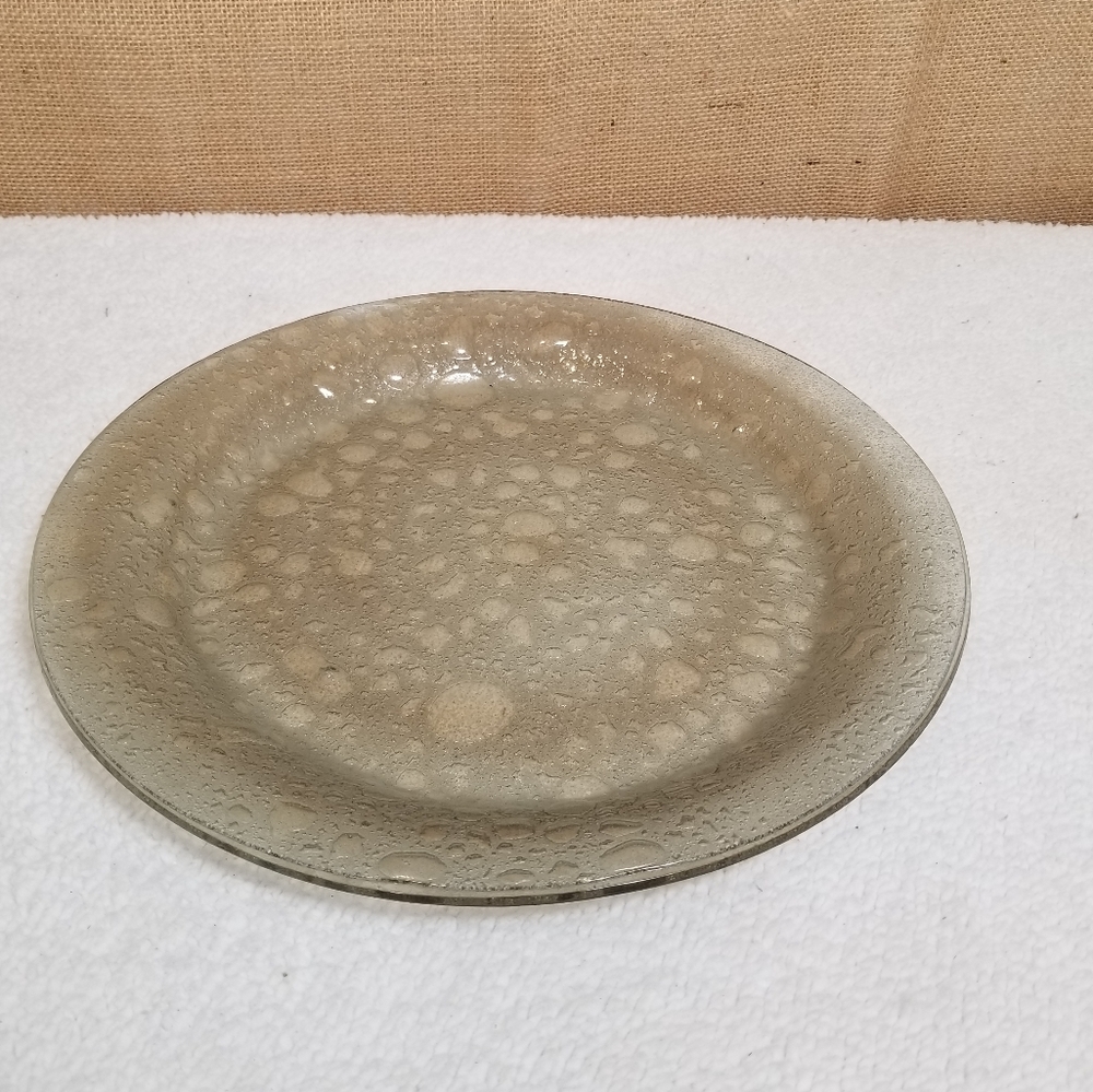 Serving Platter Bubble Pattern Light Tan